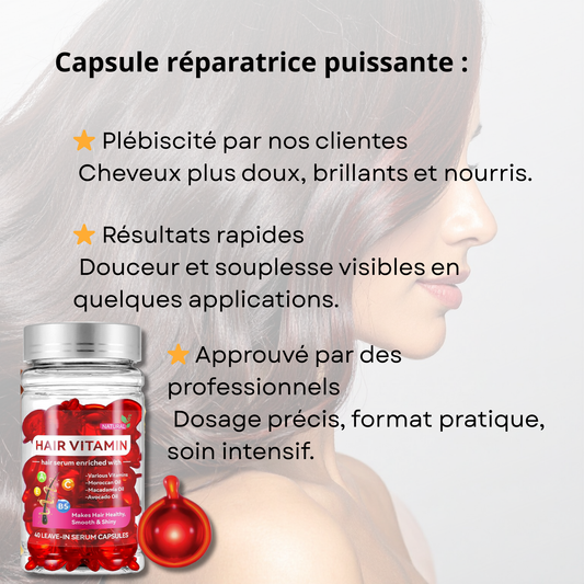 Capsules de Soin Capillaire | Argan & Vitamines | x40 doses
