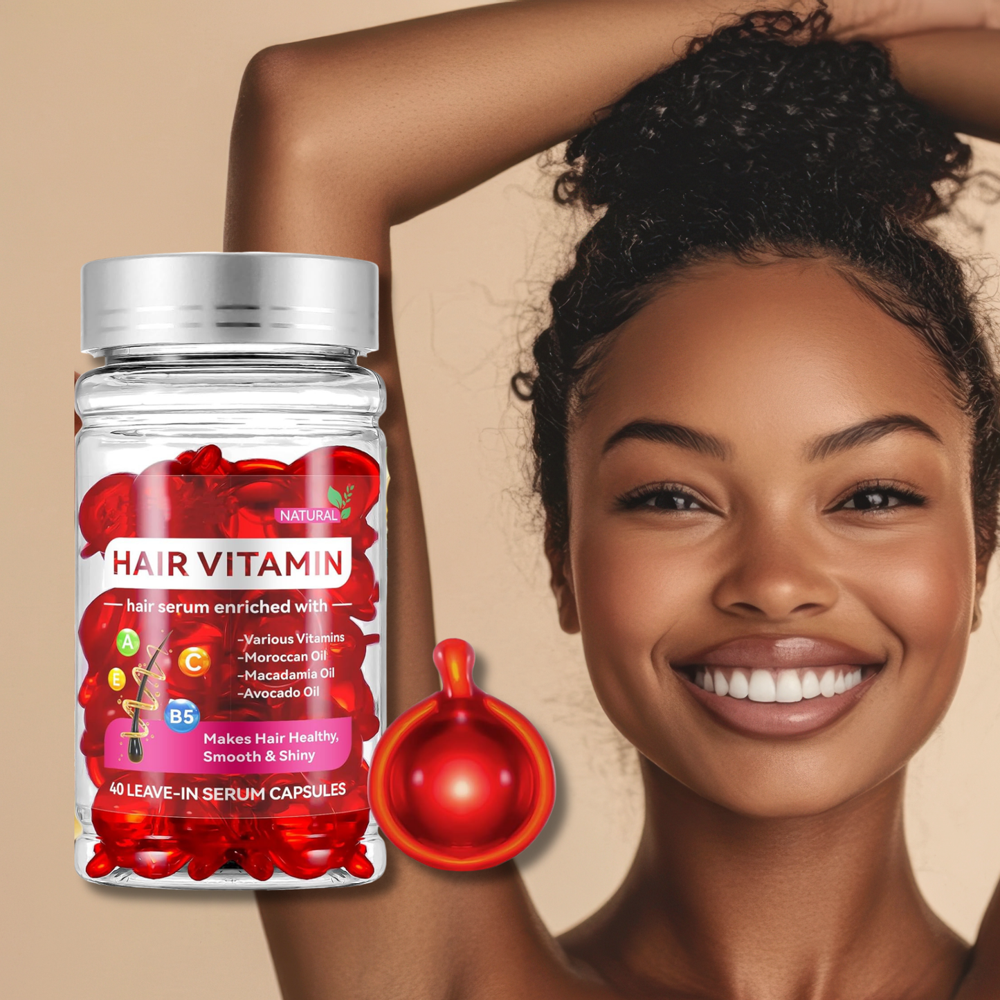 Capsules de Soin Capillaire | Argan & Vitamines | x40 doses